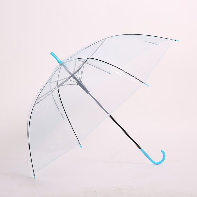 Transparent Umbrella Large Wholesale Disposable Plastic Umbrella Automatic Wholesale Transparent Umbrella Long Handle High-Looking Sunny Umbrella