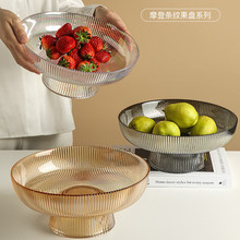 轻奢玻璃水果盘客厅家用透明网红现代个性创意茶几零食盘