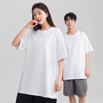 抑菌短袖t恤男夏季棉质潮牌落肩宽松运动情侣装女潮体恤打底衫男