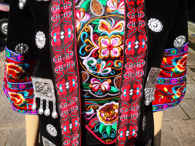 民族服装裙子套装女长款贵州黔东南苗族银饰绣花盛装舞台演出服女