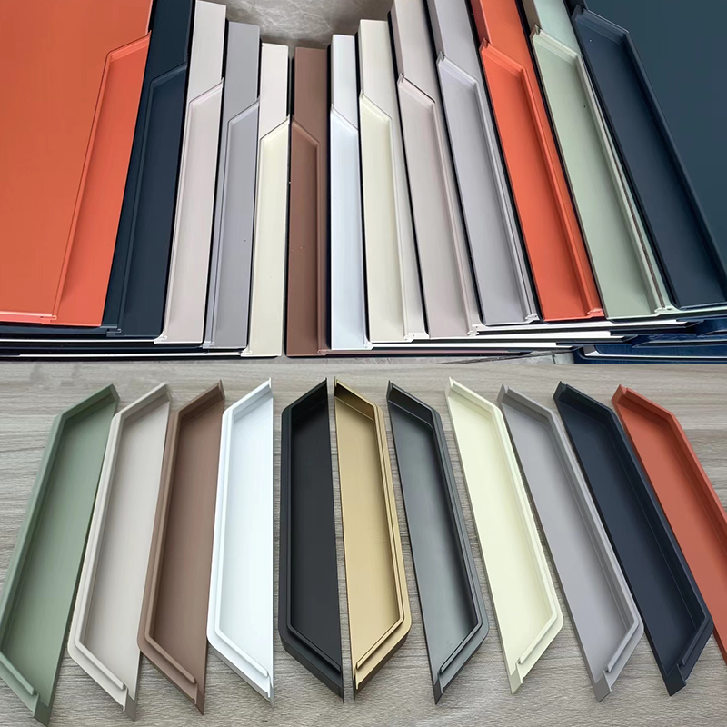 牛角拉手嵌入式隐形开槽专用刀衣柜二代内嵌暗装暗藏抽屉橱柜把手