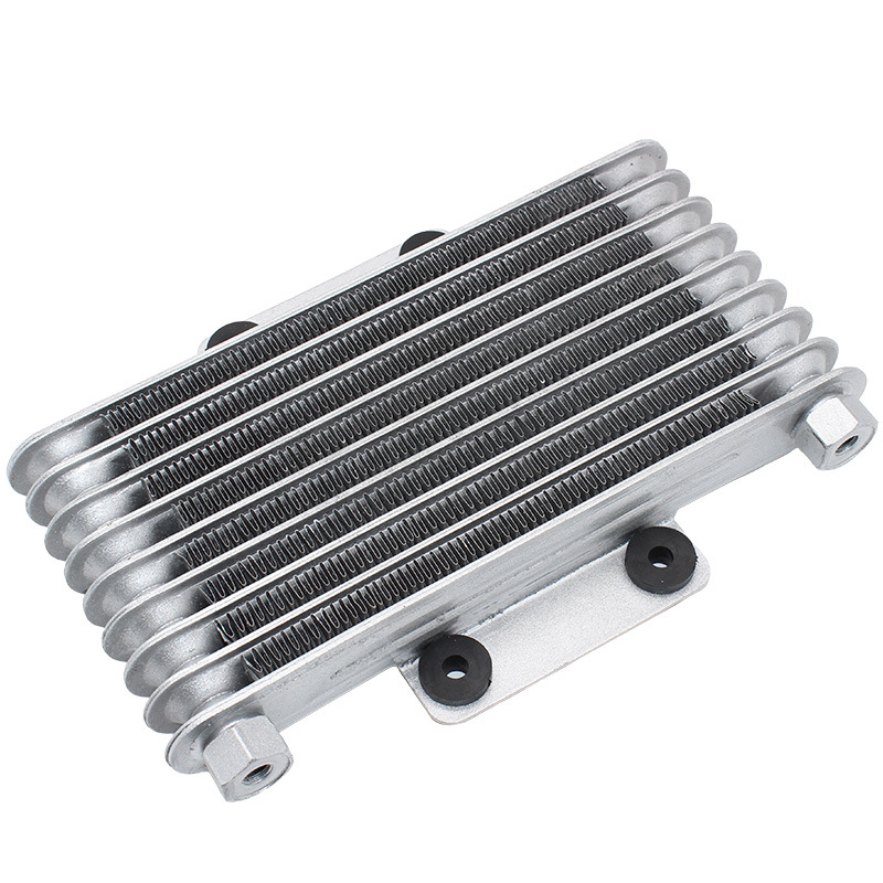 摩托车配件改装油冷器 机油散热器 黑色 银色 标准款 套件