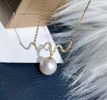 DIY珍珠配件 S925纯银套链空托 时尚款吊坠带银链女 配7-9mm圆珠