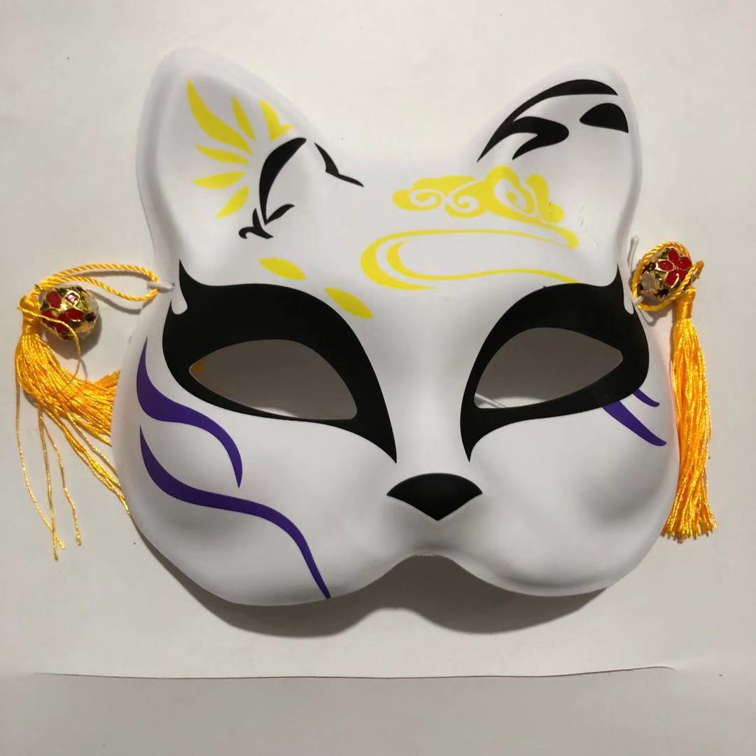 抖音快手网红面具离人愁女半脸猫和风铃cosplay 舞会装扮狐狸面具