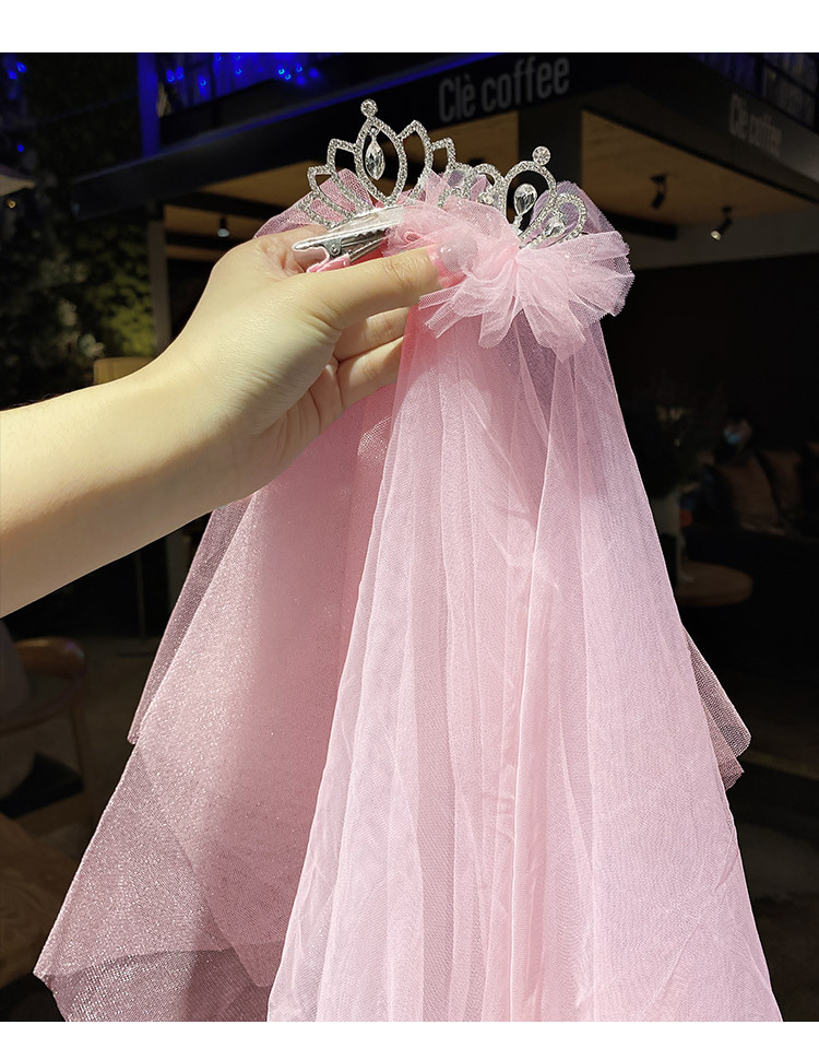 一件包邮儿童皇冠公主头纱发箍艾莎头饰生日女童网红发饰冰雪奇缘