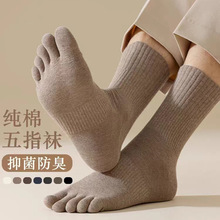 五指袜子男士棉袜分趾袜秋冬季吸汗防臭中筒袜抗菌防脚气无骨长袜