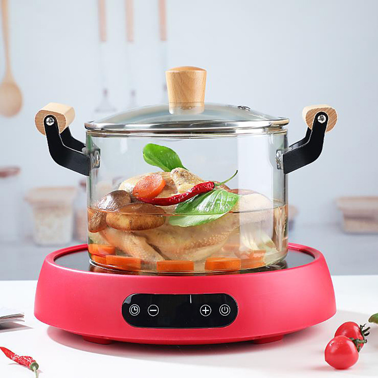 wooden handle heat insulation borosilicate glass soup pot large capacity electric ceramic stove heating cooking noodle pot home instant noodles pot