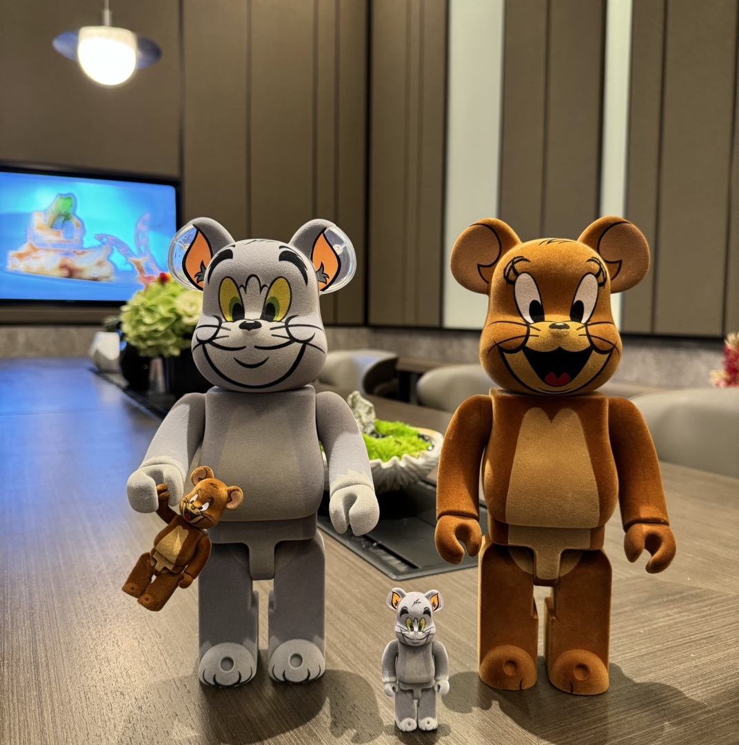 bearbrick400%猫和老鼠积木熊潮玩汤姆猫摆件手办模型礼物