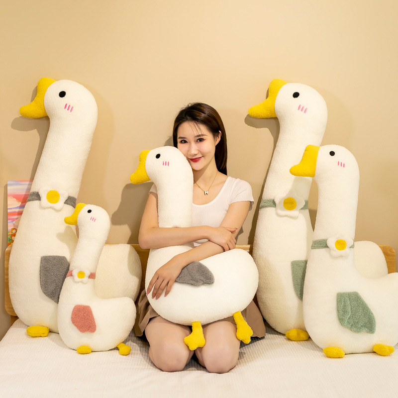 Cloud Big White Geese Plush Toy Leg Clip Sleeping Long Pillow Bed Pillow Doll Ragdoll Gift Wholesale