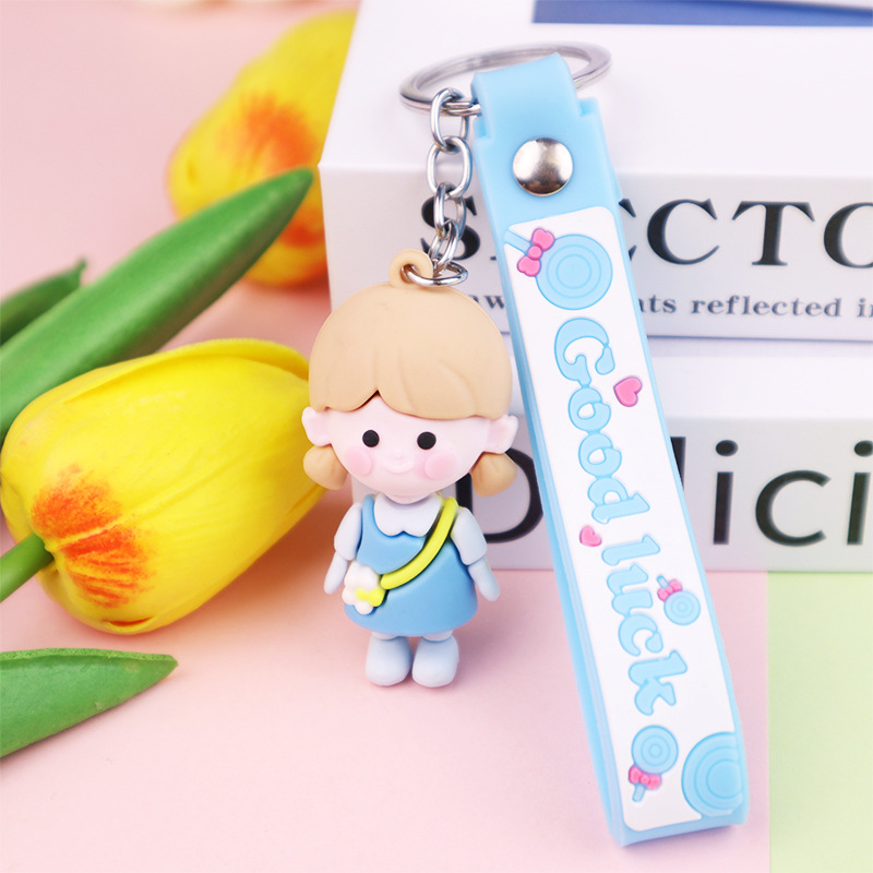 Cute Cartoon Crossbody Bag Little Girl Keychain Couple Car Doll Pendant Student Schoolbag Pendant Gift