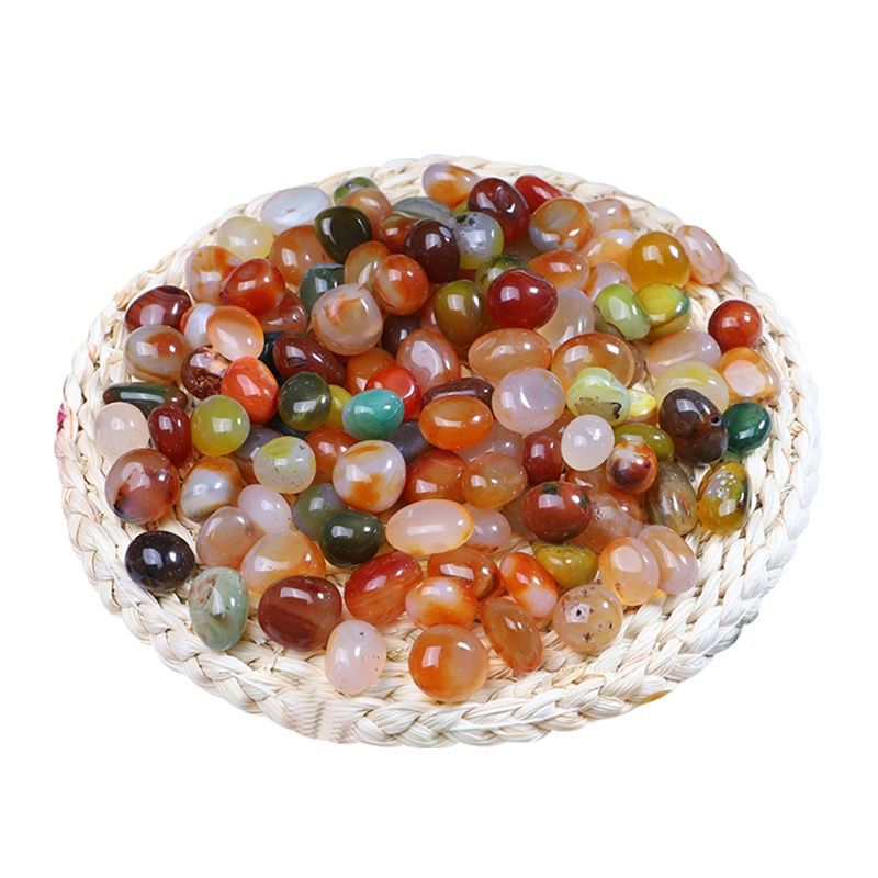 南京雨花石天然鹅卵石鱼缸造景摆件花盆彩色石子小彩玛瑙石五彩石