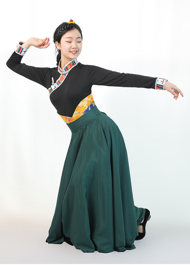 藏服长裙舞蹈演出服装半身大摆裙藏族舞服新款藏式民族女长款套装