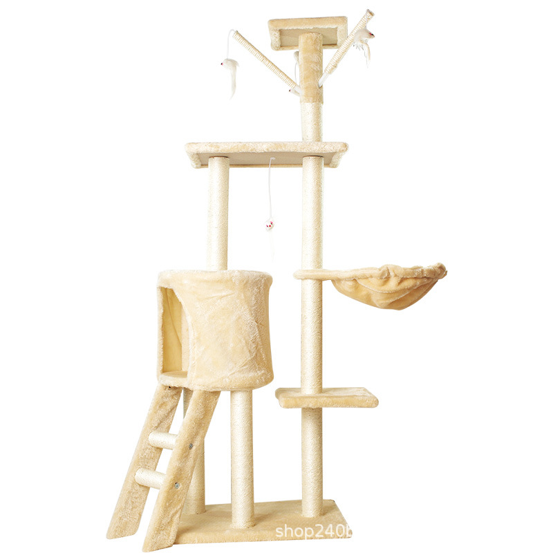 Factory Wholesale Cat Shelf Cat Climbing Frame Cat Nest Cat Tree Integrated Large Sisal Toy Jumping Platform Scratching Post Cat Supplies