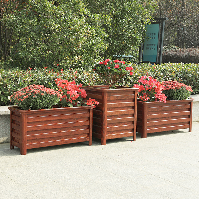 铝合金花箱栅栏长方形花坛组合花槽花盆阳台庭院种植箱户外