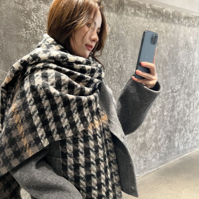 fashion plaid scarf winter korean sweet cashmere houndstooth scarf wholesale thickened warm shawl gift