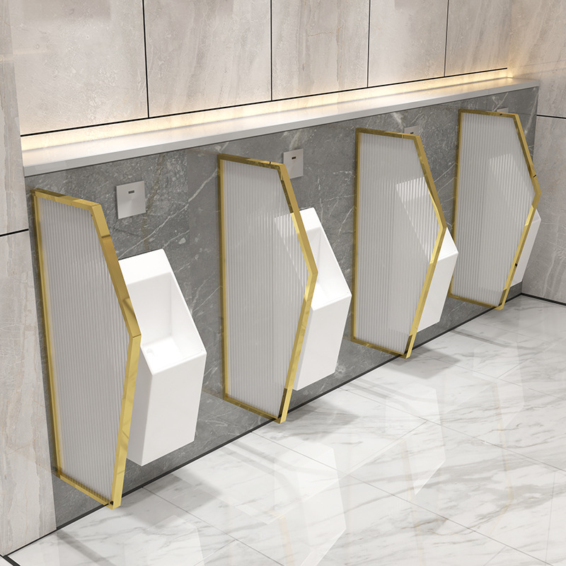 卫生间隔断公共厕所洗手间不锈钢长虹钢化玻璃隔断小便池遮挡板