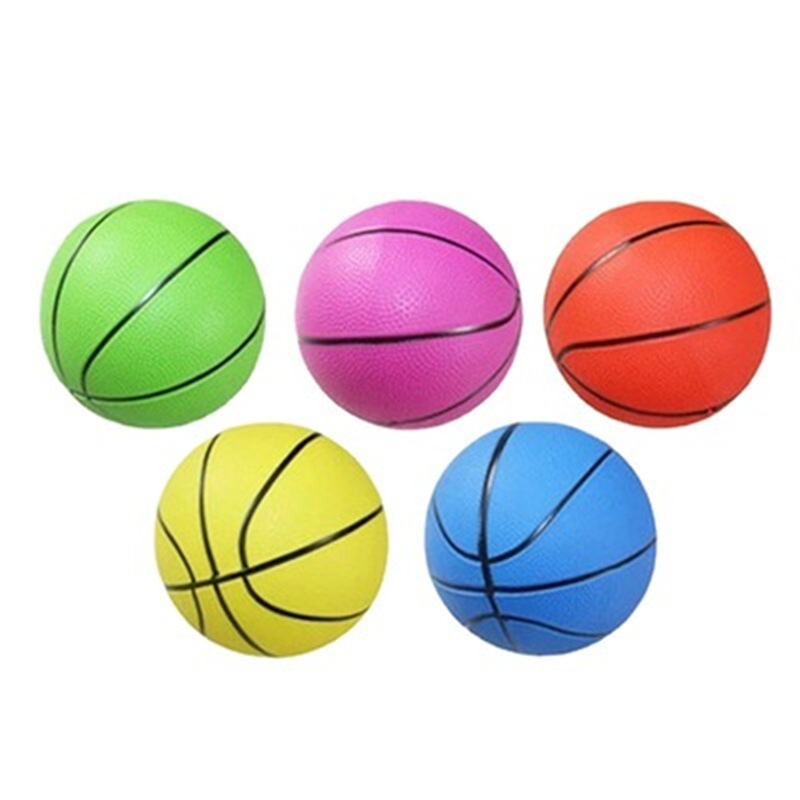 Inflatable Rubber Ball Orange Basketball Kindergarten Baby Tricolors Small Football Pat Ball Stall Toys Wholesale