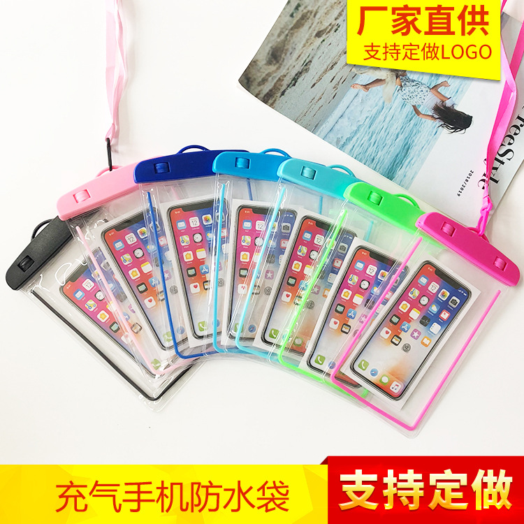 Luminous Outdoor Sports Mobile Phone Bag Sealed Transparent Beach Swimming Cellphone Waterproof Cover Luminous Mobile