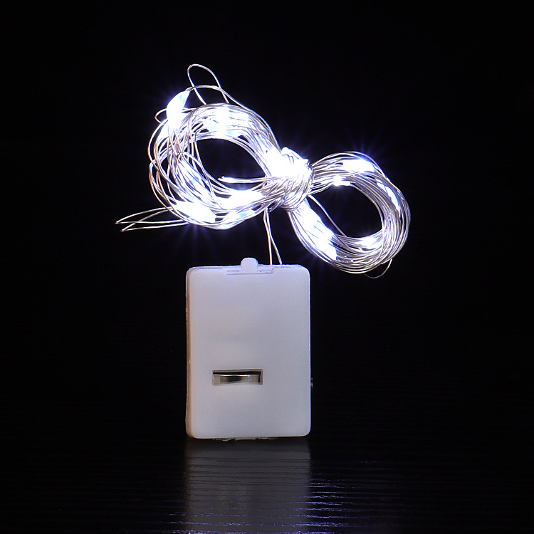 Led Button Battery Small White Box Colorful Flowers Lighting Chain Wholesale Christmas Tree Decoration Copper Wire Atmosphere String