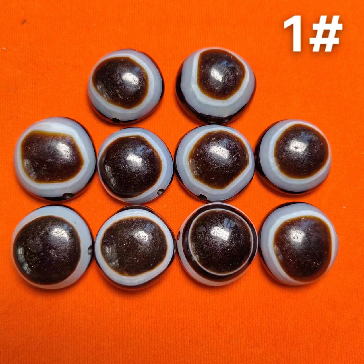 一眼天珠羊板珠缠丝眼睛玛瑙天眼佛眼风化吊坠配件精选收藏品