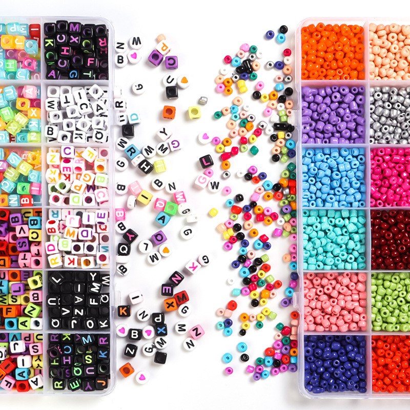 4mm Bead Scattered Beads Beads Suit Handmade DIY Bracelet Beads of Necklace Material Package Acrylic Letter Bead