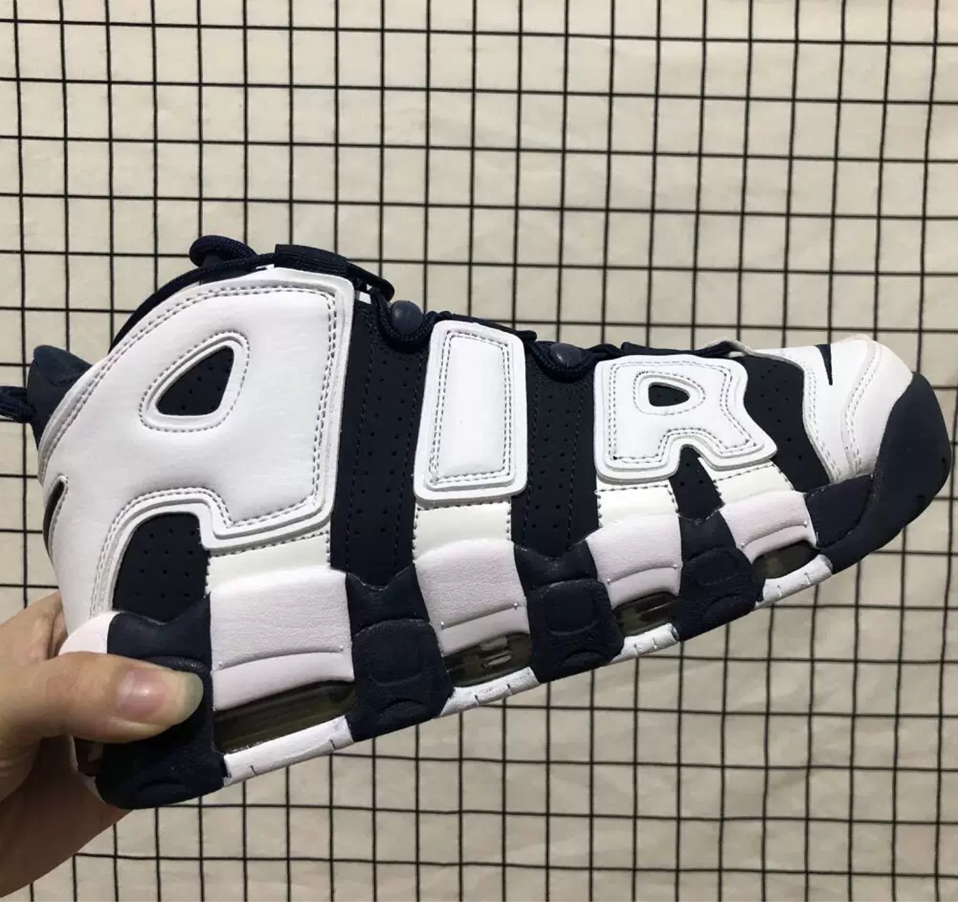 莆田皮蓬大air男鞋液态银more uptempo运动篮球鞋女鞋熊猫sup联名