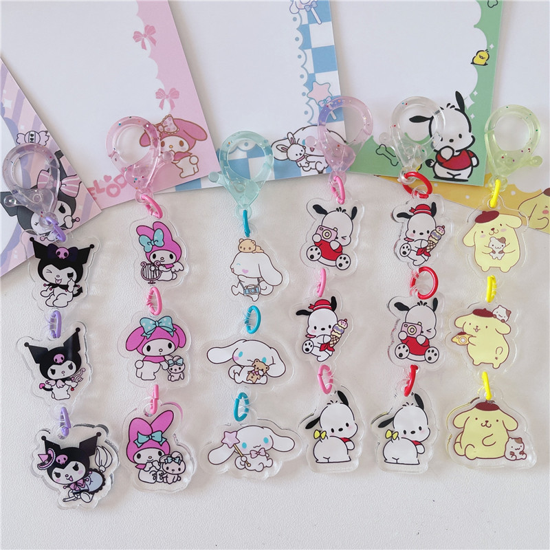 Japanese Cartoon Sanrio Decorative Keychain Skewers Handbag Pendant Small Jewelry Ins Style Girl's Heart Ornament