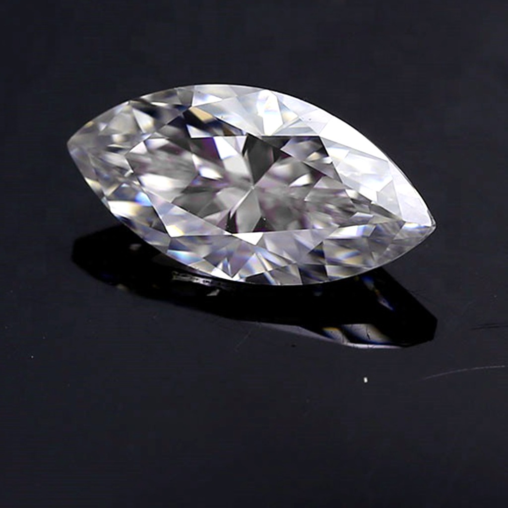 白色马眼形碎钻莫桑钻透明亮高碳钻裸石戒指戒面裸钻耳钉宝石