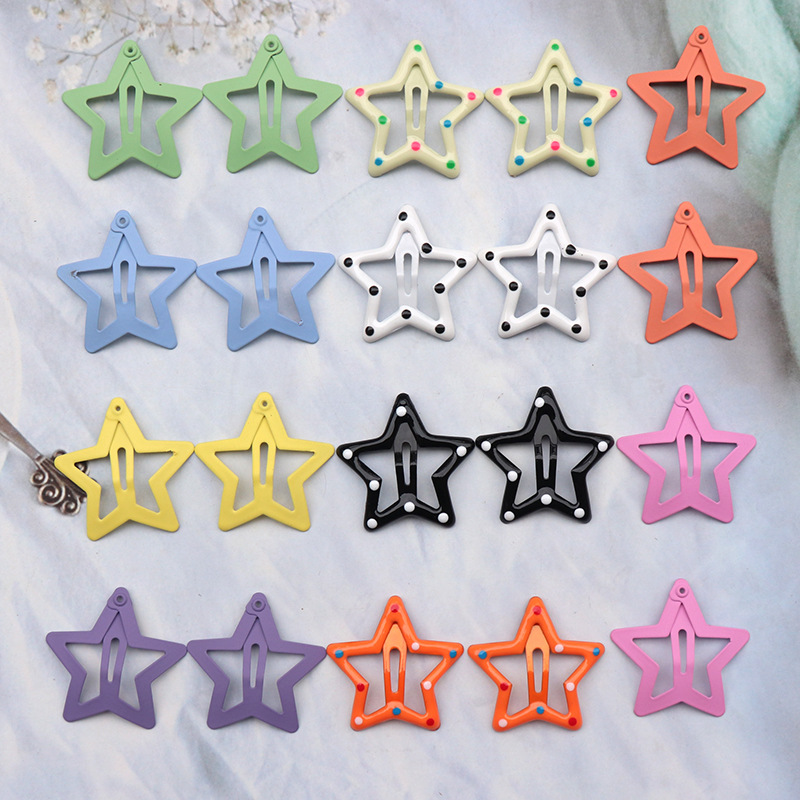 Exclusive for Cross-Border Ins Children's Star Hairpin Girls' Side Bang Clip BB Clip Broken Hair Hairpin Five-Pointed Star Hair Accessories