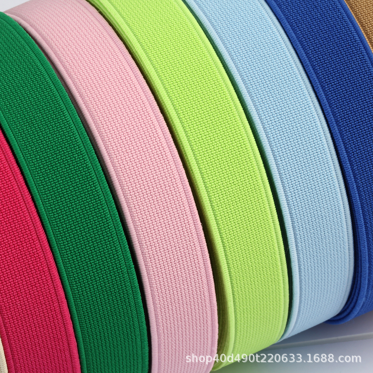 1.5cm Plain Encryption Elastic Band 2.5cm Multi-Color Red Thick High-Speed Shuttleless Double-Sided Elastic Band