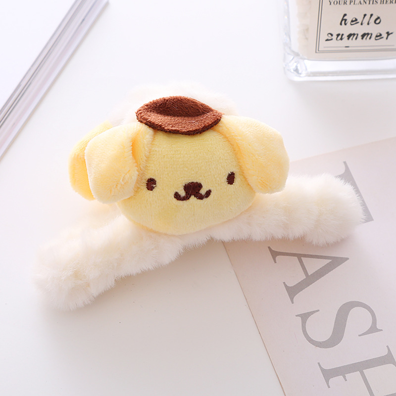 New Autumn and Winter Cartoon Sanrio Plush Grip Ins Cute Sweet Girl Back Head Barrettes Wholesale Headdress