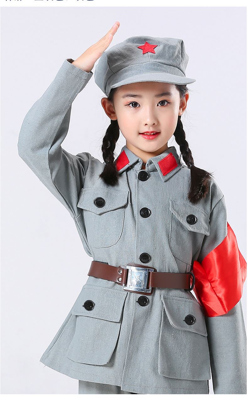 红军衣服儿童小孩红军演出服红卫兵服65式军装闪闪红星小红军衣服