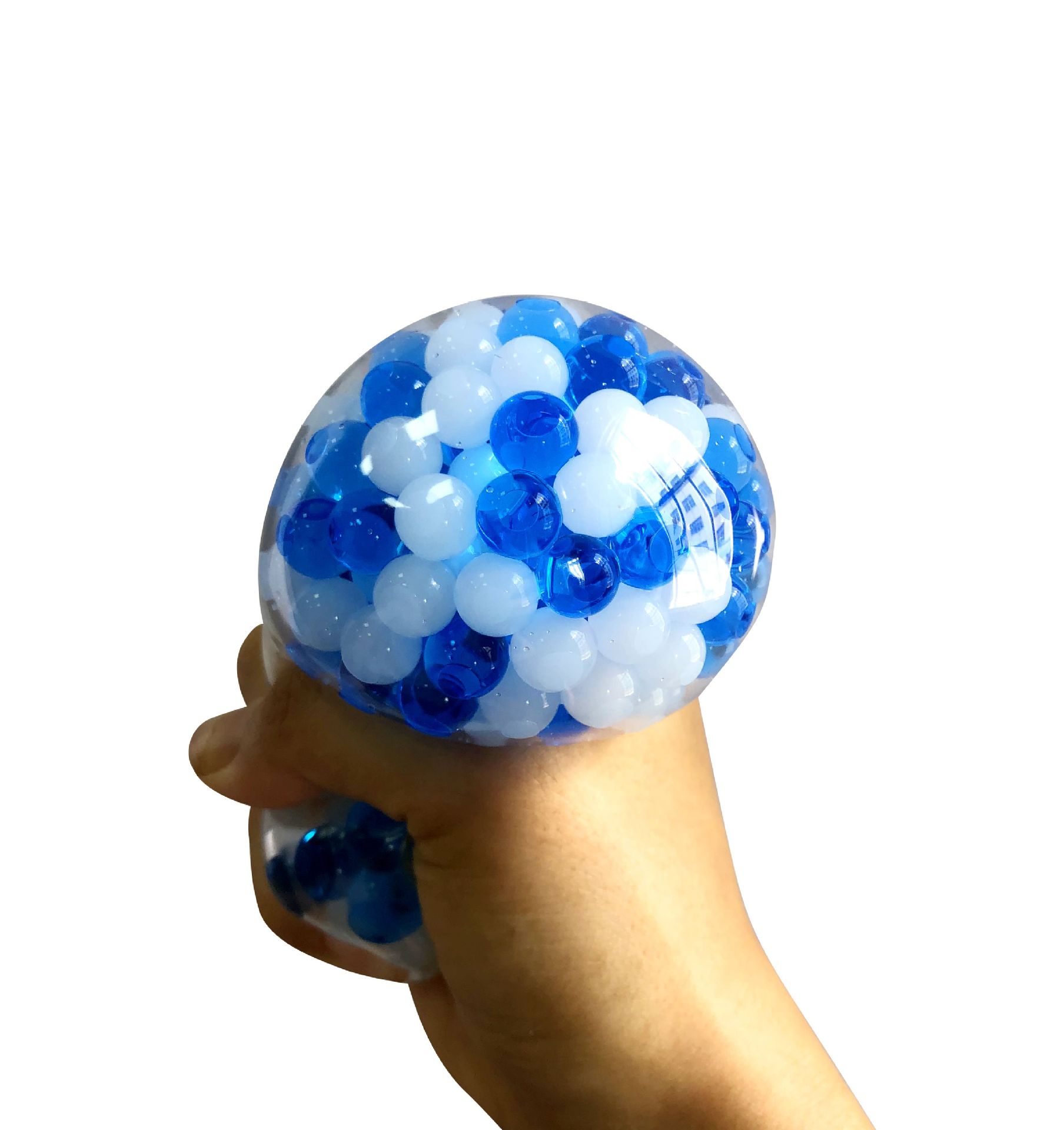 跨境热销解压球中球 彩虹色按压发泄创意 挤压减压玩具彩色珠子球