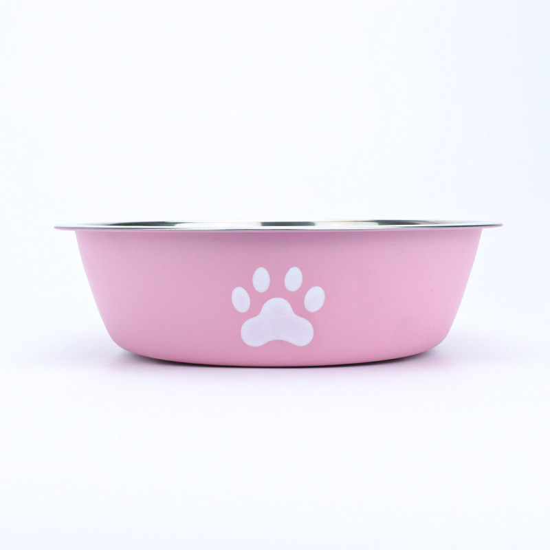 New Pet Bowl Large Capacity Dog Food Bowl Stainless Steel Anti-Tumble Household Dog Bowl Medium and Large Pet Supplies