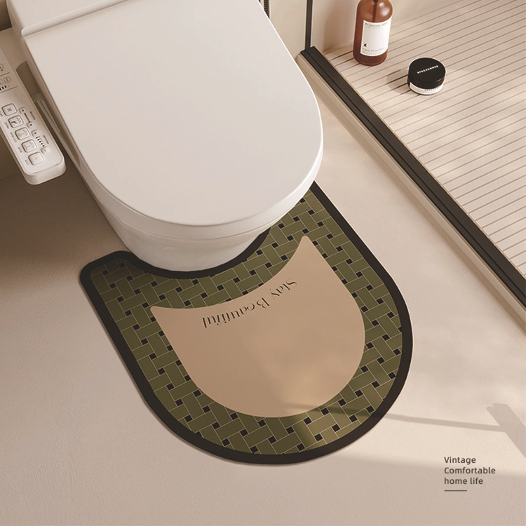 Minimalist Modern Light Luxury Bathroom Mats Three-Piece Bathroom Wash Basin Hydrophilic Pad Quick-Drying Non-Slip Foot Mat