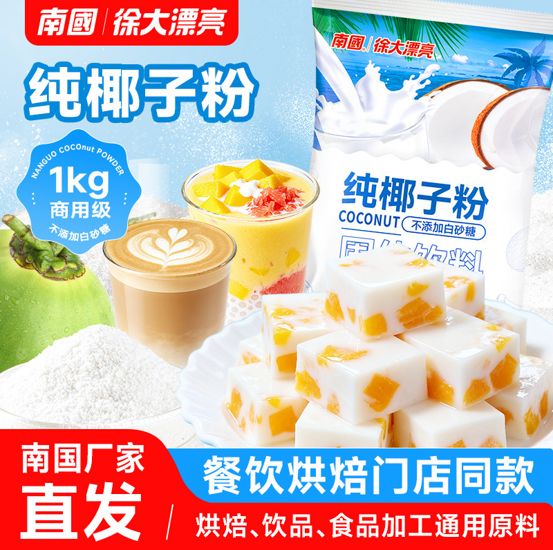南国纯椰子粉1000g 椰奶椰浆餐饮工厂量贩装椰子原浆粉商用椰汁粉