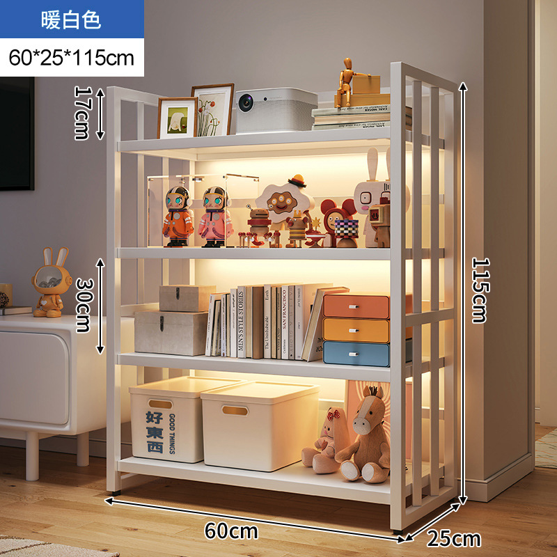 TV Side Shelf Home Bookshelf Floor Display Stand Hand-Made Toy Storage Shelf Simple Living Room Bookcase