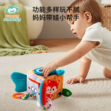婴儿早教六面立体穿衣软布积木宝宝抓握训练摇铃玩具车挂床挂玩具