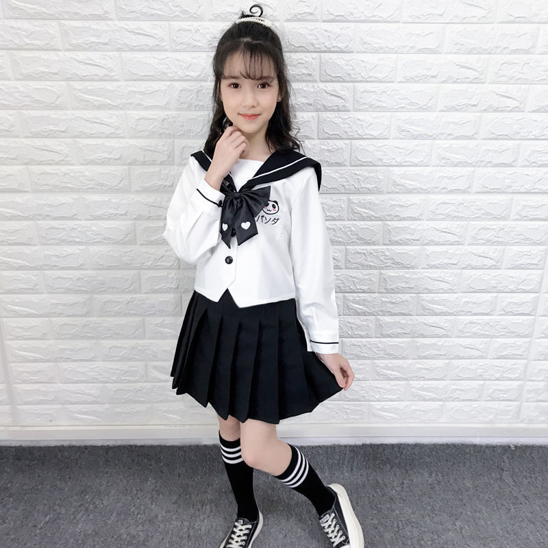 儿童水手服小学生jk制服女童半身百褶裙日系风格校服班服演出套装