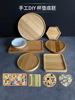 diy Mosaic Coaster woodiness Hand made Hexagon activity colour solid wood groove Art Designer square vase children