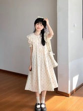 女士夏季新款连衣裙学生党23年女装碎花韩版青少年白色学院风