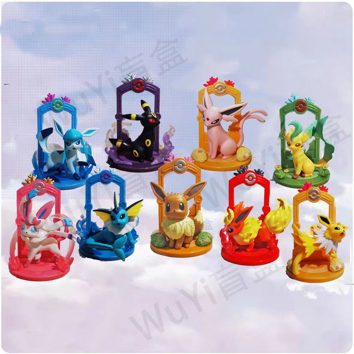 宝可梦盲盒手办系列伊布潮流网红可爱女孩儿童玩偶桌面模型公仔