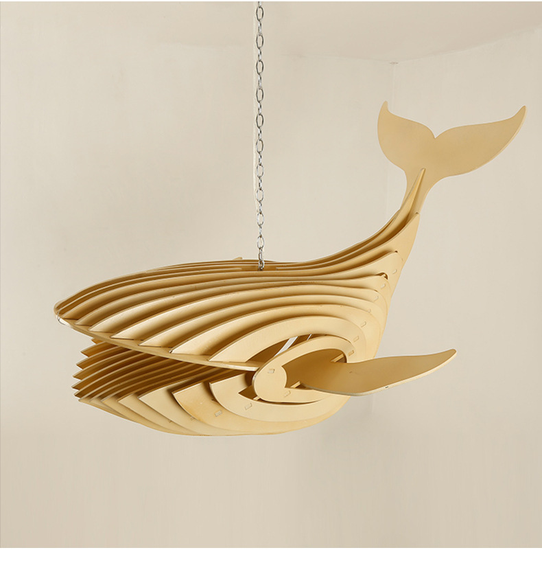 鲸鱼吊灯日式餐厅卧室儿童房鱼形吊灯服装店商场创意个性装饰灯具-阿