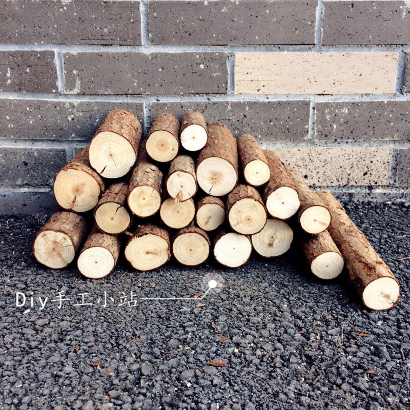 壁炉装饰头围栏木材摆件圆木片带皮木桩木柴原木婚庆树桩大量批发