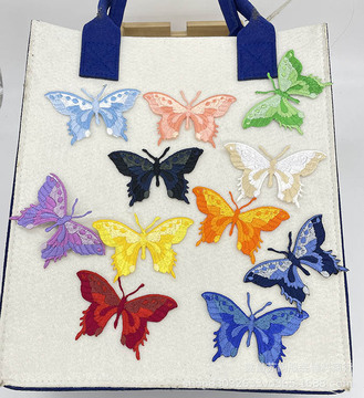 苏绣韵坊蝴蝶飞飞刺绣布贴贴花补丁衣服裤子书包装饰贴花装饰品