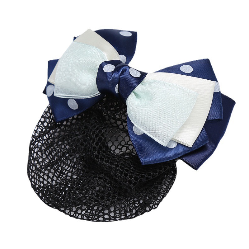 职业头花韩版蝴蝶结发饰护士空姐盘发网兜酒店服务员银行上班发夹