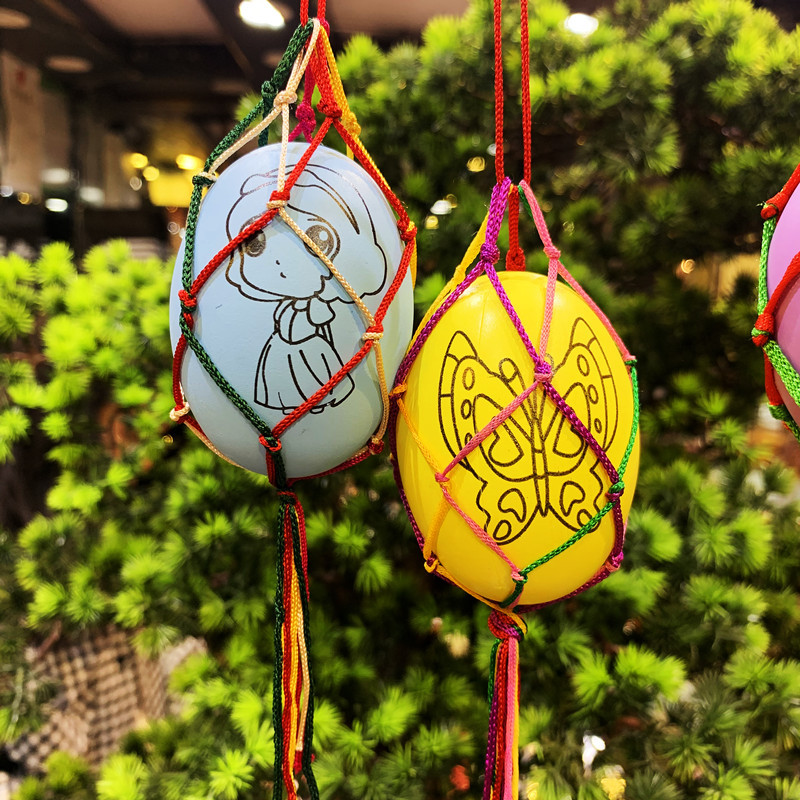 立夏端午节幼儿园儿童编织五彩绳鸡蛋鸭蛋袋蛋兜蛋网挂脖成品批发