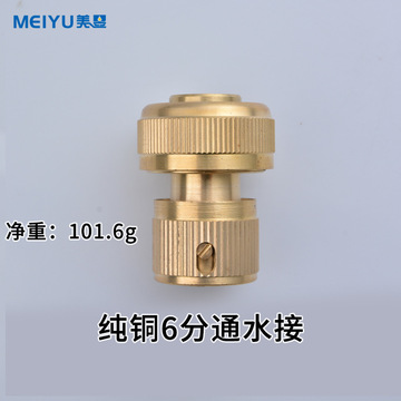 水枪水管接头铜6分通水接洗衣机配件水枪快速接头 六分软管快接