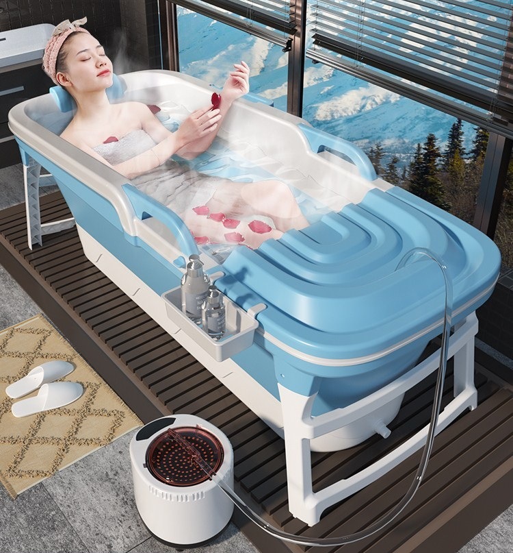 泡澡桶大人自动加热可折叠浴桶家用全身恒温加厚儿童洗澡神奇