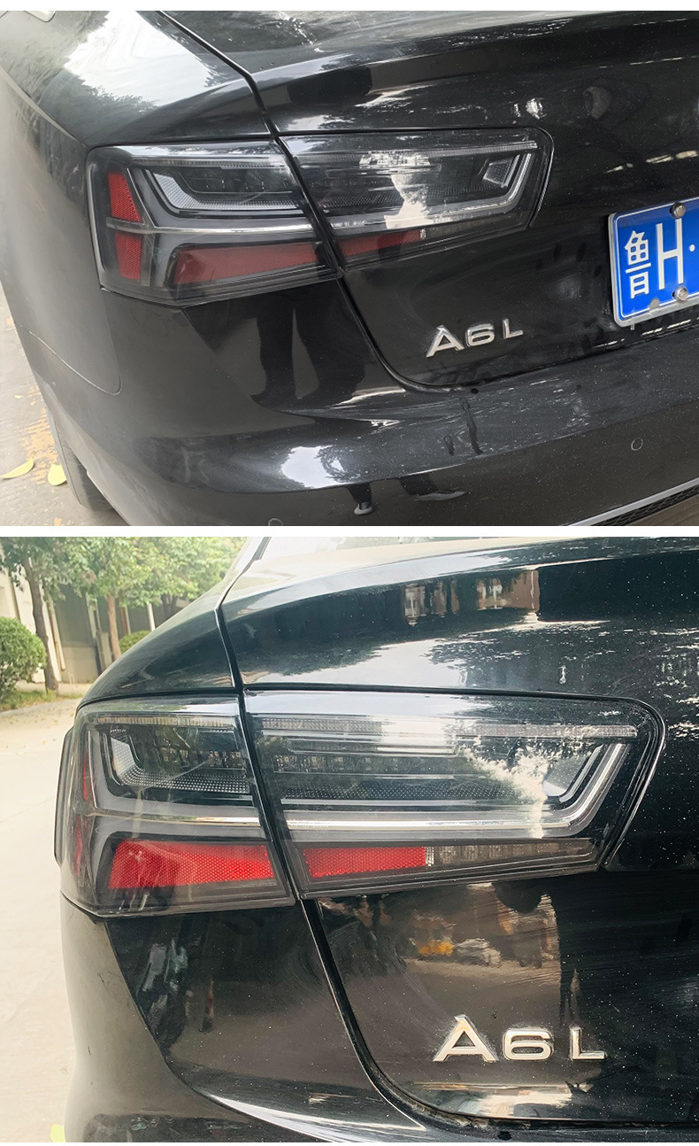 适用12-16款奥迪a6l尾灯总成改装新款c7熏黑led灯s6流水转向刹车